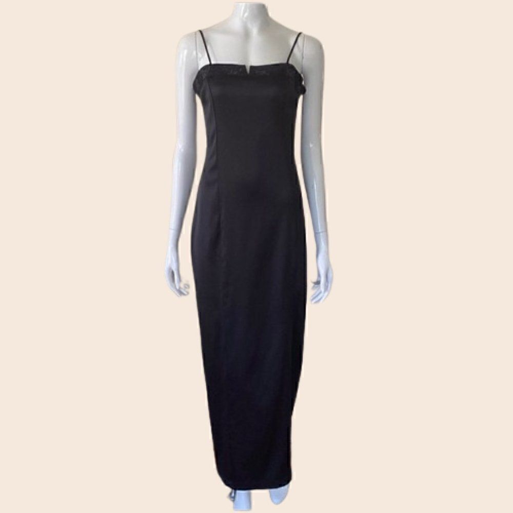 Vintage 90's / 00's Black Rampage Formal Midi Dress Size 7